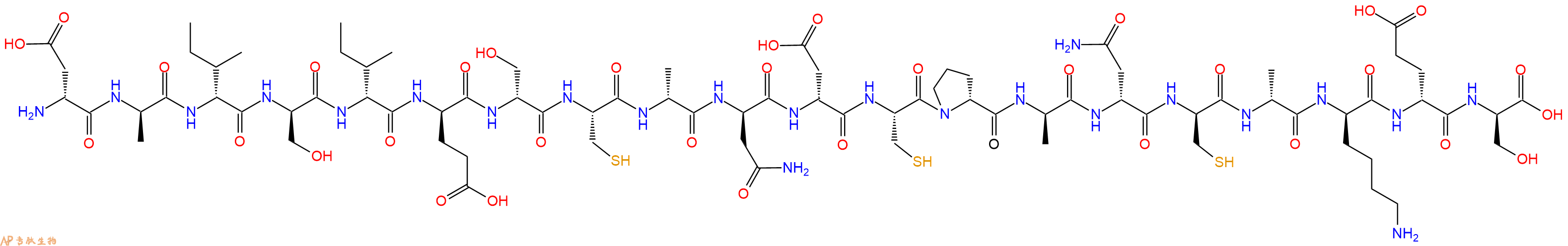 专肽生物产品H2N-DAsp-DAla-DIle-DSer-DIle-DGlu-DSer-Cys-DAla-DAsn-DAsp-Cys-DPro-DAla-DAsn-DCys-DAla-DLys-DGlu-DSer-OH