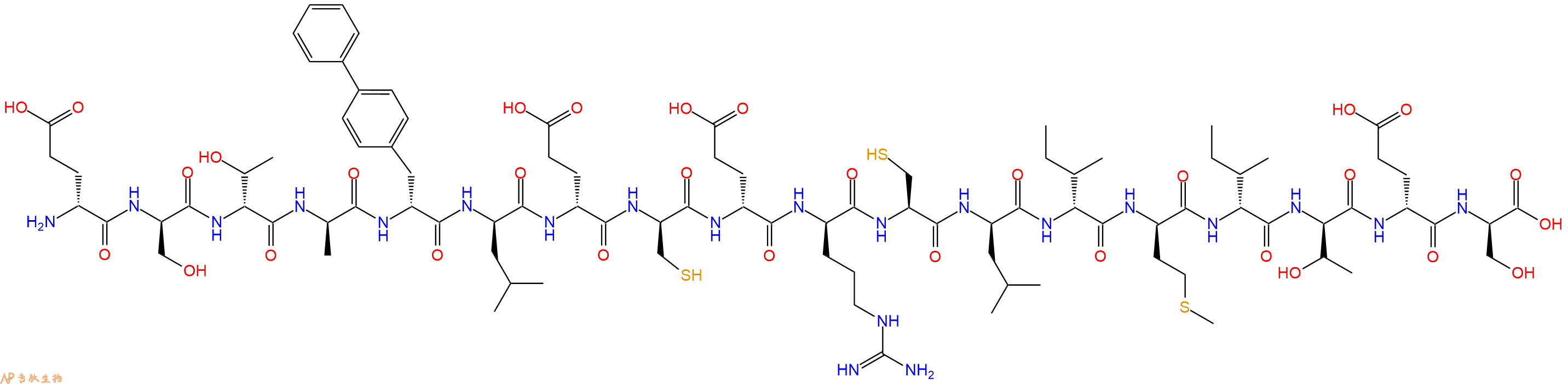 专肽生物产品H2N-DGlu-DSer-DThr-DAla-DBip-DLeu-DGlu-DCys-DGlu-DArg-Cys-DLeu-DIle-DMet-DIle-DThr-DGlu-DSer-OH