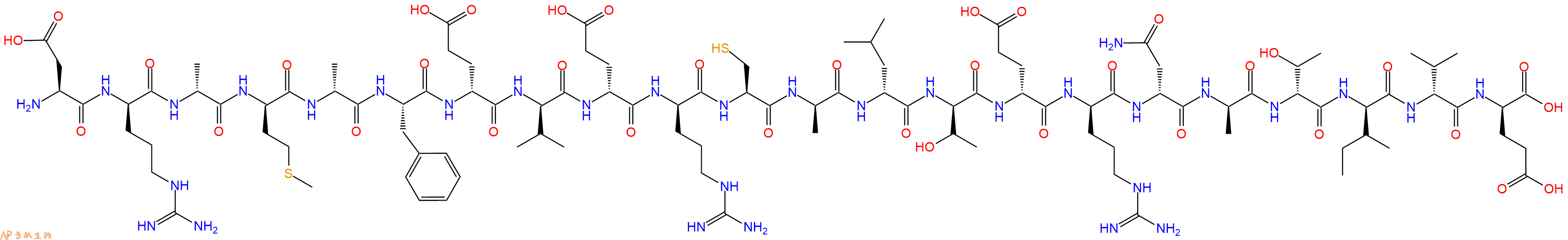 专肽生物产品H2N-Asp-DArg-DAla-DMet-DAla-Phe-DGlu-DVal-DGlu-DArg-Cys-DAla-DLeu-DThr-DGlu-DArg-DAsn-DAla-DThr-DIle-DVal-DGlu-OH