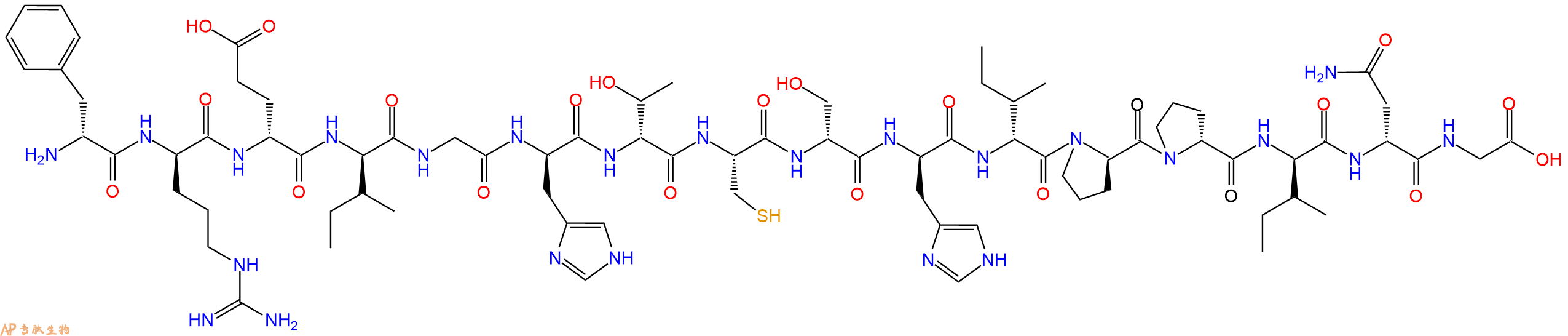 专肽生物产品H2N-DPhe-DArg-DGlu-DIle-Gly-DHis-DThr-Cys-DSer-DHis-DIle-DPro-DPro-DIle-DAsn-Gly-OH