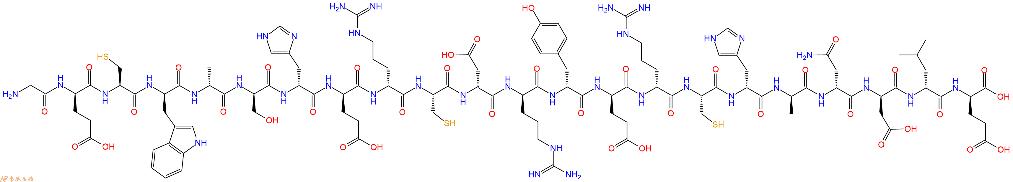 专肽生物产品H2N-Gly-DGlu-Cys-DTrp-DAla-DSer-DHis-DGlu-DArg-Cys-DAsp-DArg-DTyr-DGlu-DArg-Cys-DHis-DAla-DAsn-DAsp-DLeu-DGlu-OH