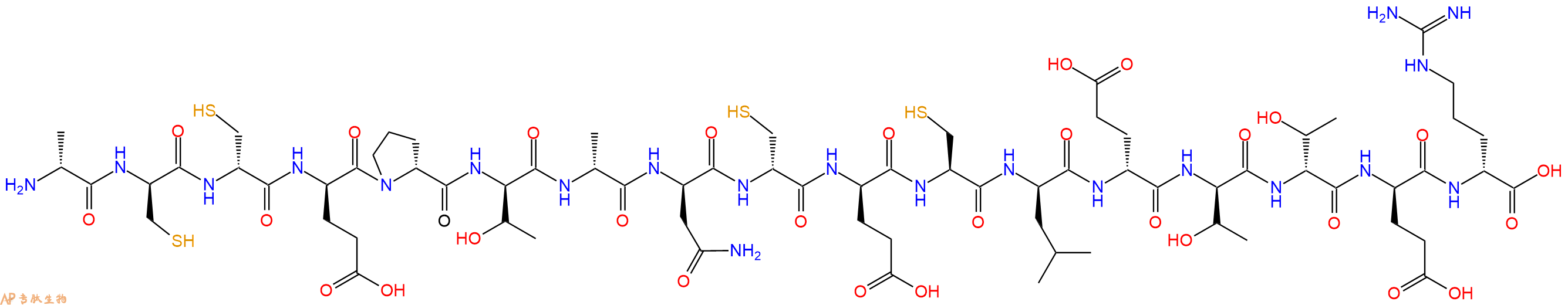 专肽生物产品H2N-DAla-DCys-DCys-DGlu-DPro-DThr-DAla-DAsn-DCys-DGlu-Cys-DLeu-DGlu-DThr-DThr-DGlu-DArg-OH