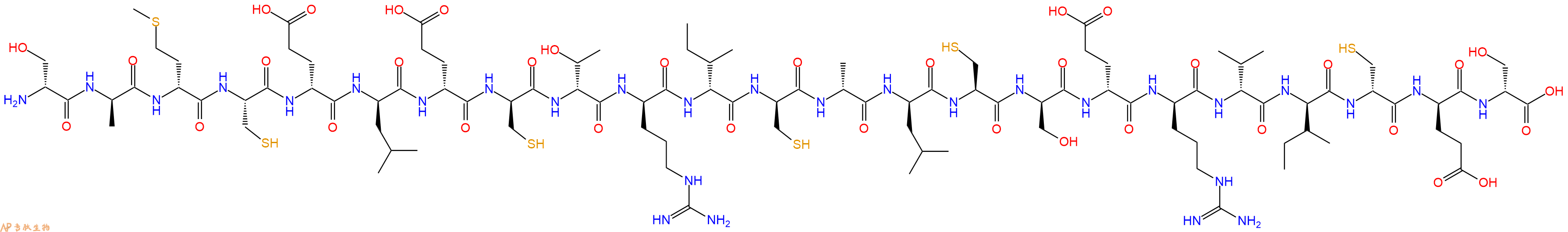 专肽生物产品H2N-DSer-DAla-DMet-Cys-DGlu-DLeu-DGlu-DCys-DThr-DArg-DIle-DCys-DAla-DLeu-Cys-DSer-DGlu-DArg-DVal-DIle-DCys-DGlu-DSer-OH