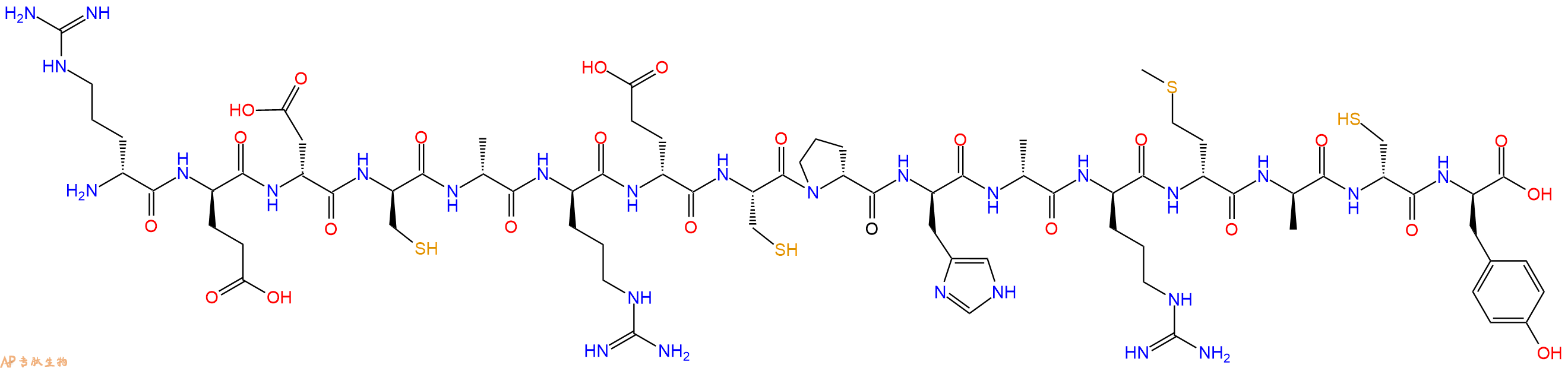 专肽生物产品H2N-DArg-DGlu-DAsp-DCys-DAla-DArg-DGlu-Cys-DPro-DHis-DAla-DArg-DMet-DAla-DCys-DTyr-OH