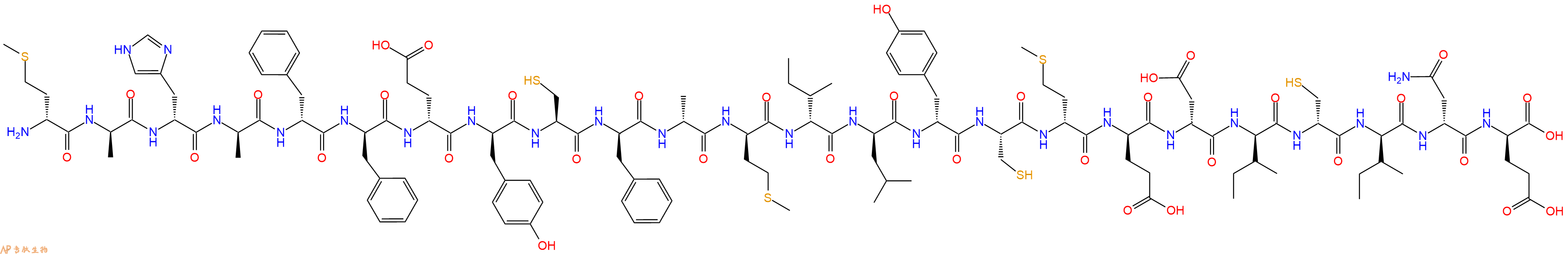 专肽生物产品H2N-DMet-DAla-DHis-DAla-DPhe-DPhe-DGlu-DTyr-Cys-DPhe-DAla-DMet-DIle-DLeu-DTyr-Cys-DMet-DGlu-DAsp-DIle-DCys-DIle-DAsn-DGlu-OH