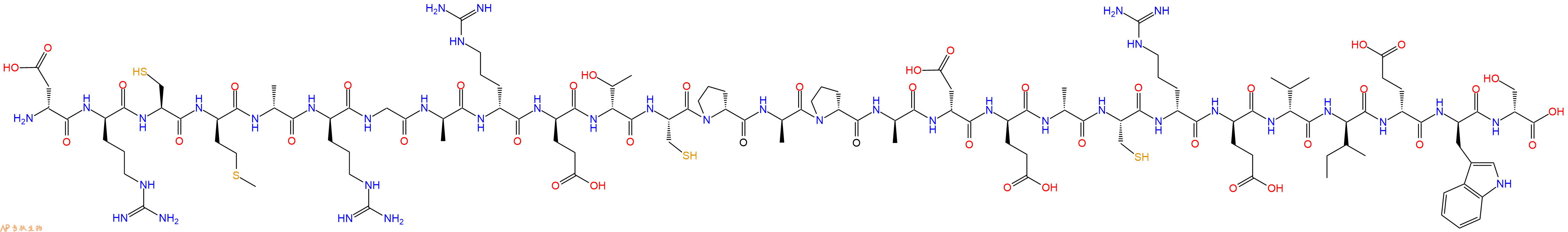 专肽生物产品H2N-DAsp-DArg-Cys-DMet-DAla-DArg-Gly-DAla-DArg-DGlu-DThr-Cys-DPro-DAla-DPro-DAla-DAsp-DGlu-DAla-Cys-DArg-DGlu-DVal-DIle-DGlu-DTrp-DSer-OH