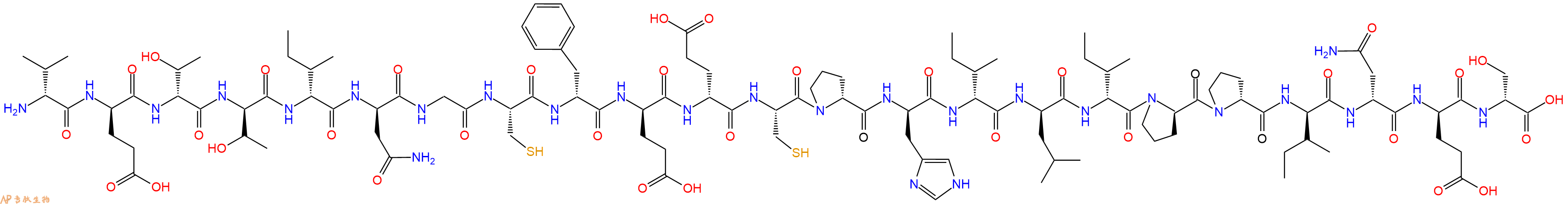 专肽生物产品H2N-DVal-DGlu-DThr-DThr-DIle-DAsn-Gly-Cys-DPhe-DGlu-DGlu-Cys-DPro-DHis-DIle-DLeu-DIle-DPro-DPro-DIle-DAsn-DGlu-DSer-OH