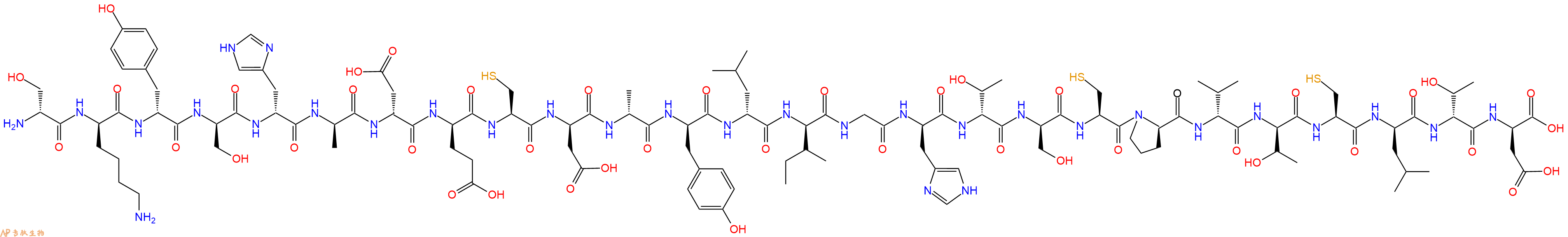 专肽生物产品H2N-DSer-DLys-DTyr-DSer-DHis-DAla-DAsp-DGlu-Cys-DAsp-DAla-DTyr-DLeu-DIle-Gly-DHis-DThr-DSer-Cys-DPro-DVal-DThr-Cys-DLeu-DThr-DAsp-OH