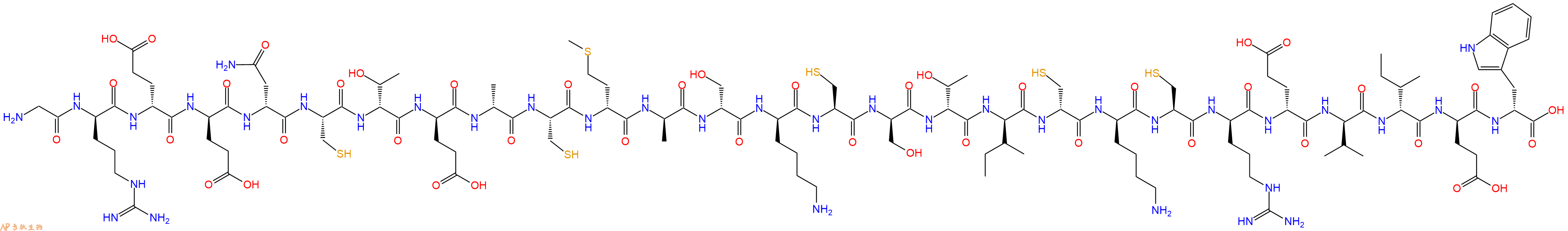 专肽生物产品H2N-Gly-DArg-DGlu-DGlu-DAsn-Cys-DThr-DGlu-DAla-Cys-DMet-DAla-DSer-DLys-Cys-DSer-DThr-DIle-DCys-DLys-Cys-DArg-DGlu-DVal-DIle-DGlu-DTrp-OH
