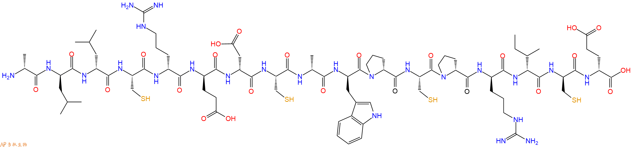 专肽生物产品H2N-DAla-DLeu-DLeu-Cys-DArg-DGlu-DAsp-Cys-DAla-DTrp-DPro-Cys-DPro-DArg-DIle-DCys-DGlu-OH