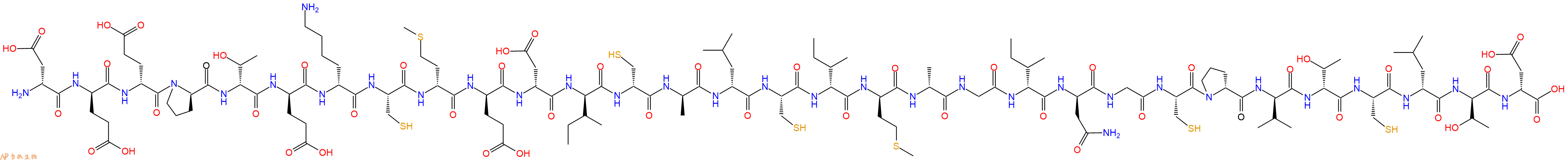 专肽生物产品H2N-DAsp-DGlu-DGlu-DPro-DThr-DGlu-DLys-Cys-DMet-DGlu-DAsp-DIle-DCys-DAla-DLeu-Cys-DIle-DMet-DAla-Gly-DIle-DAsn-Gly-Cys-DPro-DVal-DThr-Cys-DLeu-DThr-DAsp-OH