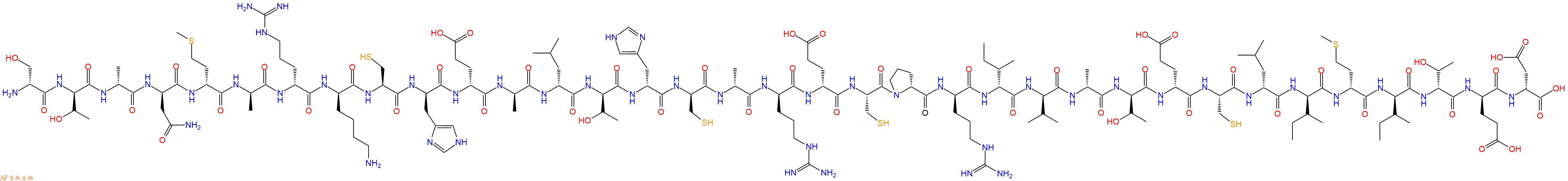 专肽生物产品H2N-DSer-DThr-DAla-DAsn-DMet-DAla-DArg-DLys-Cys-DHis-DGlu-DAla-DLeu-DThr-DHis-DCys-DAla-DArg-DGlu-Cys-DPro-DArg-DIle-DVal-DAla-DThr-DGlu-Cys-DLeu-DIle-DMet-DIle-DThr-DGlu-DAsp-OH