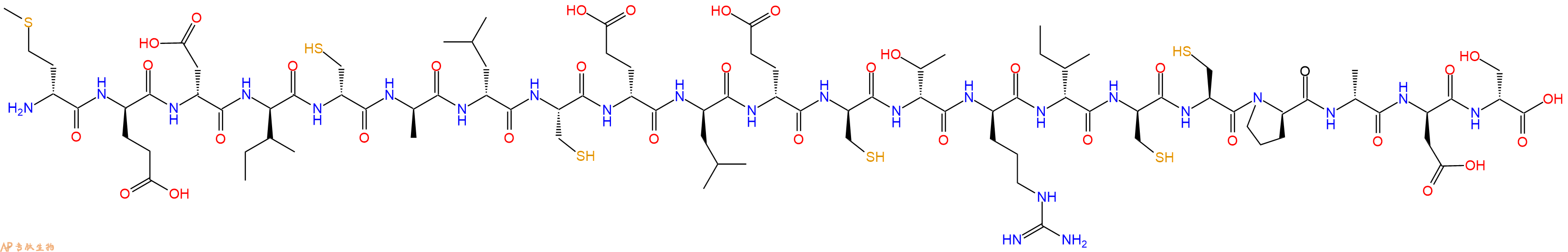 专肽生物产品H2N-DMet-DGlu-DAsp-DIle-DCys-DAla-DLeu-Cys-DGlu-DLeu-DGlu-DCys-DThr-DArg-DIle-DCys-Cys-DPro-DAla-DAsp-DSer-OH