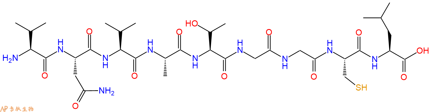 专肽生物产品H2N-Val-Asn-Val-Ala-Thr-Gly-Gly-Cys-Leu-OH