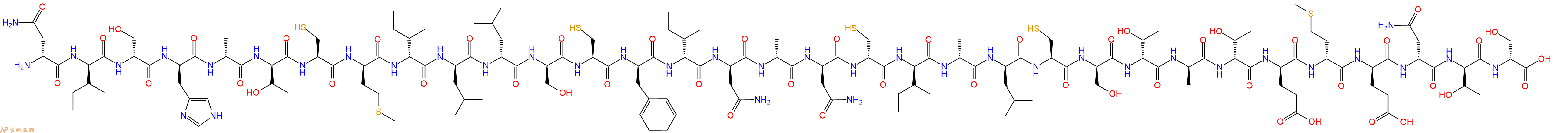 专肽生物产品H2N-DAsn-DIle-DSer-DHis-DAla-DThr-Cys-DMet-DIle-DLeu-DLeu-DSer-Cys-DPhe-DIle-DAsn-DAla-DAsn-DCys-DIle-DAla-DLeu-Cys-DSer-DThr-DAla-DThr-DGlu-DMet-DGlu-DAsn-DThr-DSer-OH