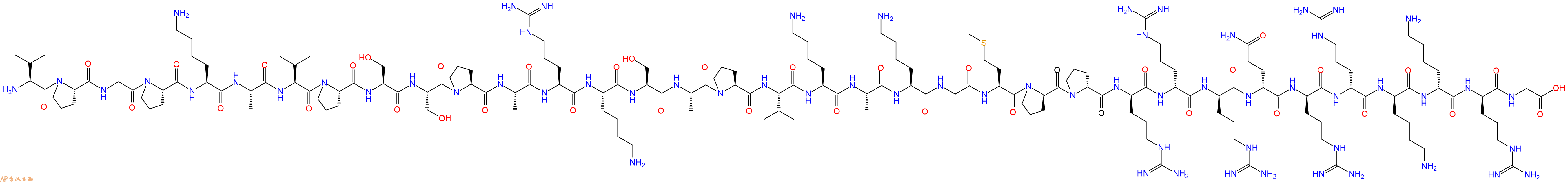 专肽生物产品H2N-Val-Pro-Gly-Pro-Lys-Ala-Val-Pro-Ser-Ser-Pro-Ala-Arg-Lys-Ser-Ala-Pro-Val-Lys-Ala-Lys-Gly-Met-DPro-DPro-DArg-DArg-DArg-DGln-DArg-DArg-DLys-DLys-DArg-Gly-OH