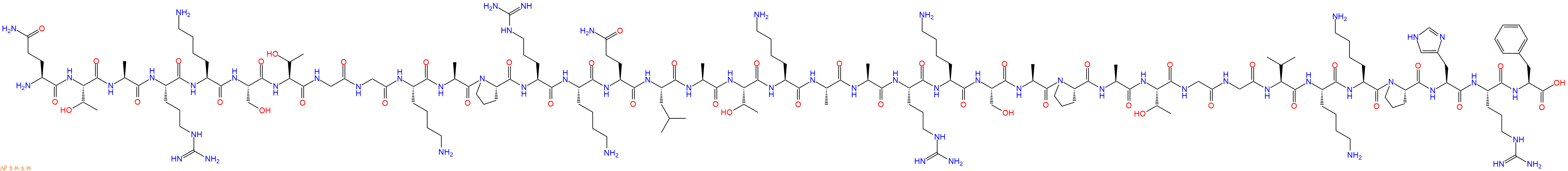 专肽生物产品H2N-Gln-Thr-Ala-Arg-Lys-Ser-Thr-Gly-Gly-Lys-Ala-Pro-Arg-Lys-Gln-Leu-Ala-Thr-Lys-Ala-Ala-Arg-Lys-Ser-Ala-Pro-Ala-Thr-Gly-Gly-Val-Lys-Lys-Pro-His-Arg-Phe-OH