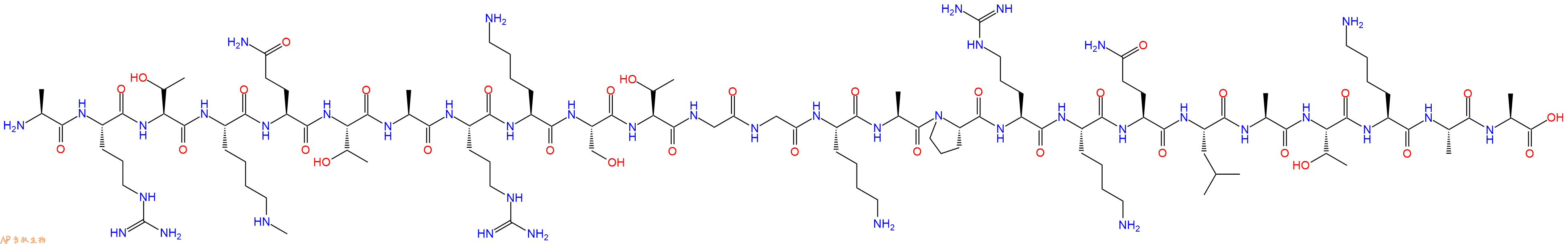 专肽生物产品H2N-Ala-Arg-Thr-Lys(Me)-Gln-Thr-Ala-Arg-Lys-Ser-Thr-Gly-Gly-Lys-Ala-Pro-Arg-Lys-Gln-Leu-Ala-Thr-Lys-Ala-Ala-OH