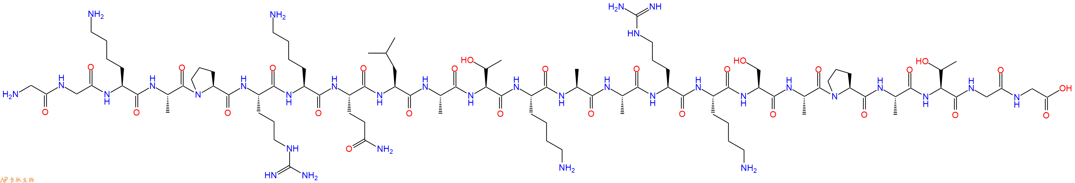 专肽生物产品H2N-Gly-Gly-Lys-Ala-Pro-Arg-Lys-Gln-Leu-Ala-Thr-Lys-Ala-Ala-Arg-Lys-Ser-Ala-Pro-Ala-Thr-Gly-Gly-OH