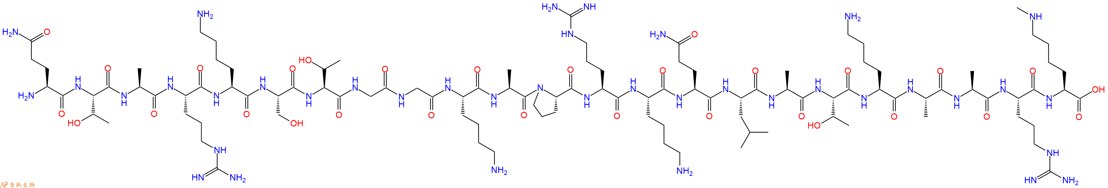 专肽生物产品H2N-Gln-Thr-Ala-Arg-Lys-Ser-Thr-Gly-Gly-Lys-Ala-Pro-Arg-Lys-Gln-Leu-Ala-Thr-Lys-Ala-Ala-Arg-Lys(Me)-OH