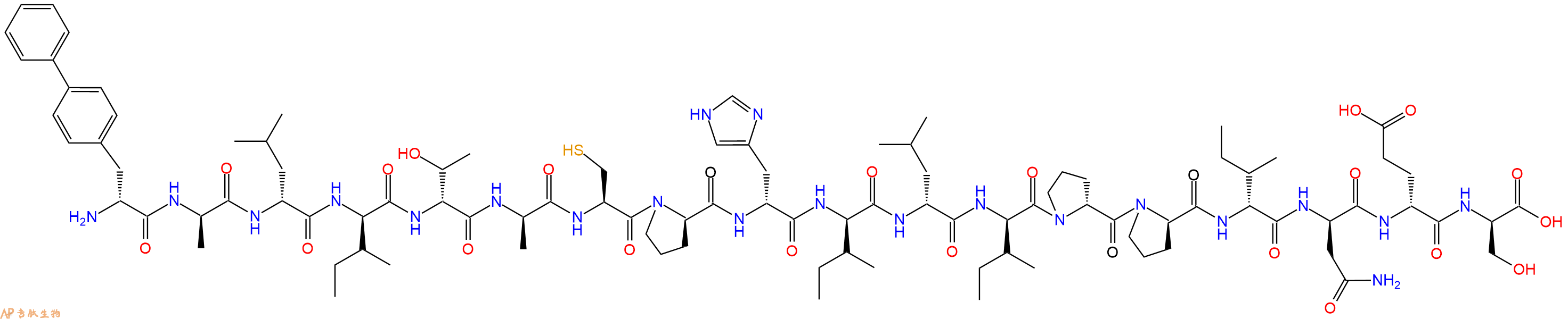 专肽生物产品H2N-DBip-DAla-DLeu-DIle-DThr-DAla-Cys-DPro-DHis-DIle-DLeu-DIle-DPro-DPro-DIle-DAsn-DGlu-DSer-OH