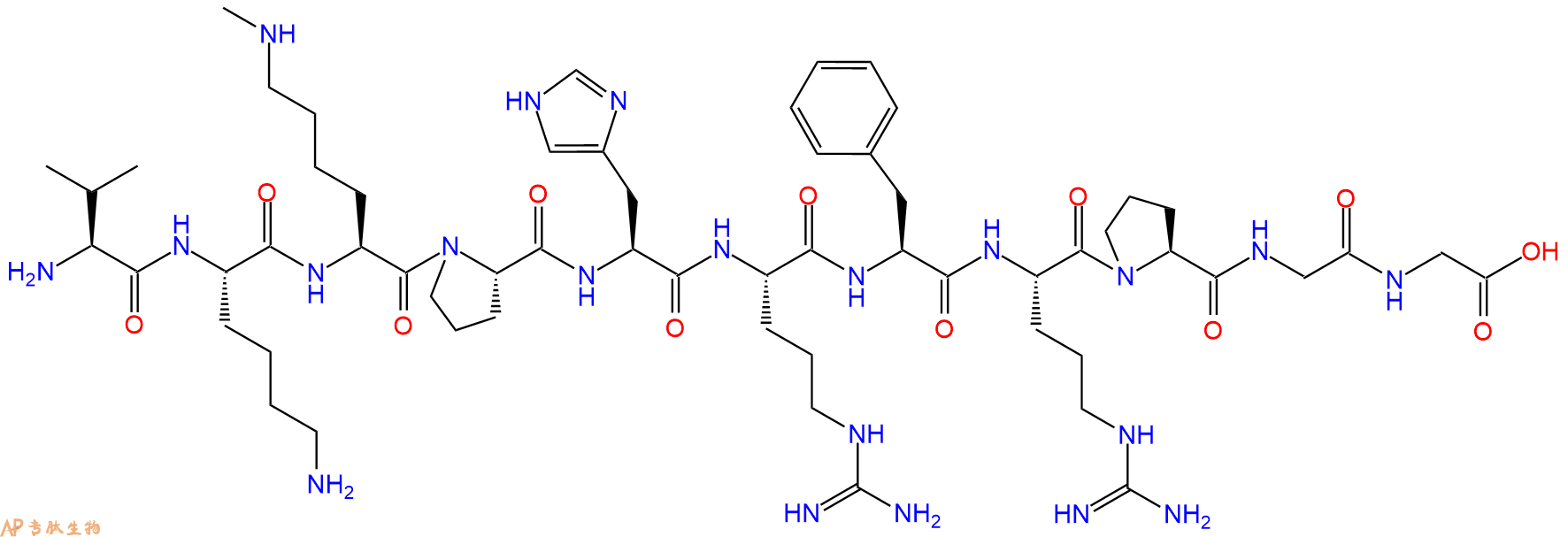 专肽生物产品H2N-Val-Lys-Lys(Me)-Pro-His-Arg-Phe-Arg-Pro-Gly-Gly-OH