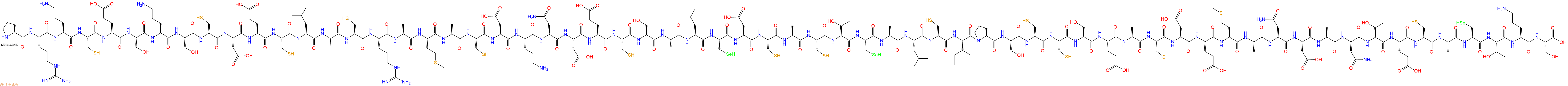 专肽生物产品H2N-Pro-Arg-Orn-Cys-Glu-Ser-Orn-Ser-Cys-Asp-Glu-Cys-Leu-Ala-Cys-Arg-Ala-Met-Ala-Cys-Asp-Orn-Asn-Asp-Glu-Cys-Ser-Ala-Leu-Sec-Asp-Cys-Ala-Cys-Thr-Sec-Ala-Leu-Cys-Ile-Pro-Ser-Cys-Cys-Ser-Glu-Ala-Cys-Asp-Glu-Met-Ala-Asn-Asp-Ala-Asn-Thr-Glu-Cys-Ala-Sec-Thr-Orn-