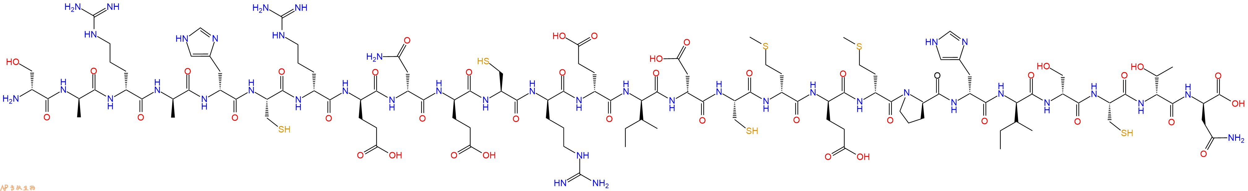 专肽生物产品H2N-DSer-DAla-DArg-DAla-DHis-Cys-DArg-DGlu-DAsn-DGlu-Cys-DArg-DGlu-DIle-DAsp-Cys-DMet-DGlu-DMet-DPro-DHis-DIle-DSer-Cys-DThr-DAsn-OH