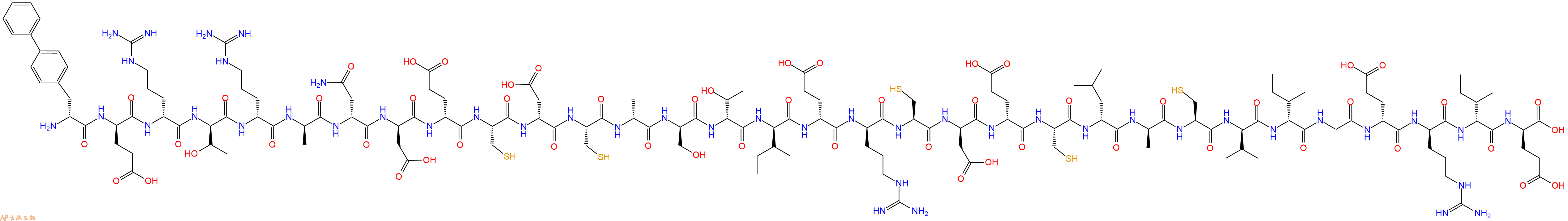 专肽生物产品H2N-DBip-DGlu-DArg-DThr-DArg-DAla-DAsn-DAsp-DGlu-Cys-DAsp-Cys-DAla-DSer-DThr-DIle-DGlu-DArg-Cys-DAsp-DGlu-Cys-DLeu-DAla-Cys-DVal-DIle-Gly-DGlu-DArg-DIle-DGlu-OH