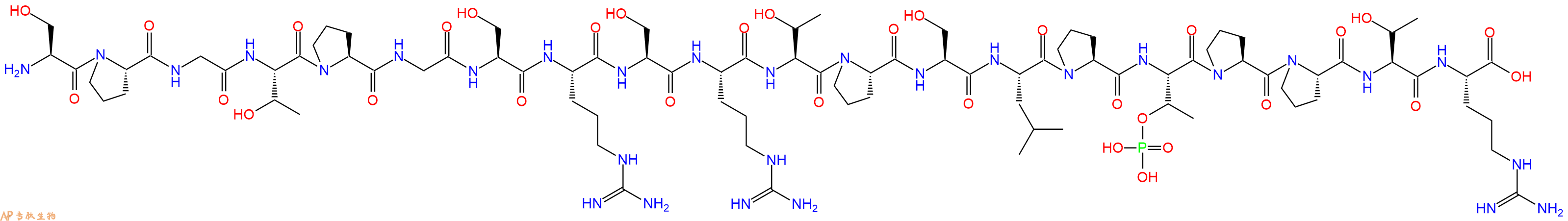 专肽生物产品H2N-Ser-Pro-Gly-Thr-Pro-Gly-Ser-Arg-Ser-Arg-Thr-Pro-Ser-Leu-Pro-pThr-Pro-Pro-Thr-Arg-OH