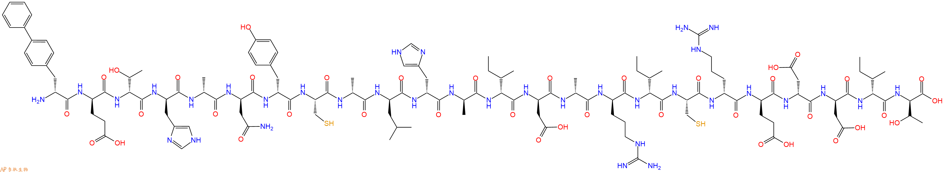 专肽生物产品H2N-DBip-DGlu-DThr-DHis-DAla-DAsn-DTyr-Cys-DAla-DLeu-DHis-DAla-DIle-DAsp-DAla-DArg-DIle-Cys-DArg-DGlu-DAsp-DAsp-DIle-DThr-OH
