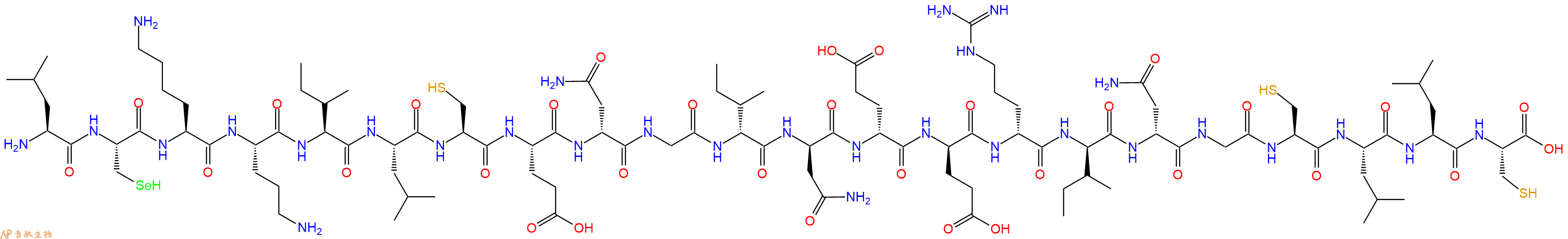 专肽生物产品H2N-Leu-Sec-Lys-Orn-Ile-Leu-Cys-Glu-DAsn-Gly-DIle-DAsn-DGlu-DGlu-DArg-DIle-DAsn-Gly-Cys-Leu-Leu-Cys-OH