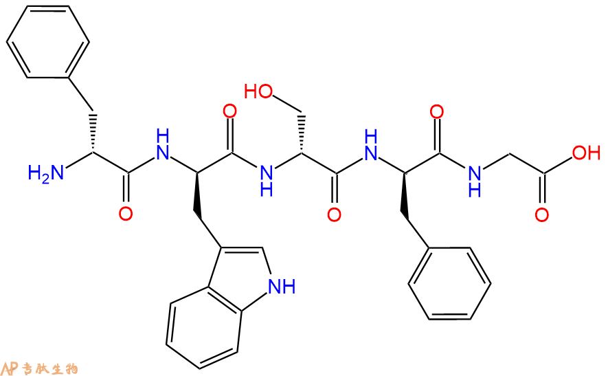 专肽生物产品H2N-DPhe-DTrp-DSer-DPhe-Gly-OH