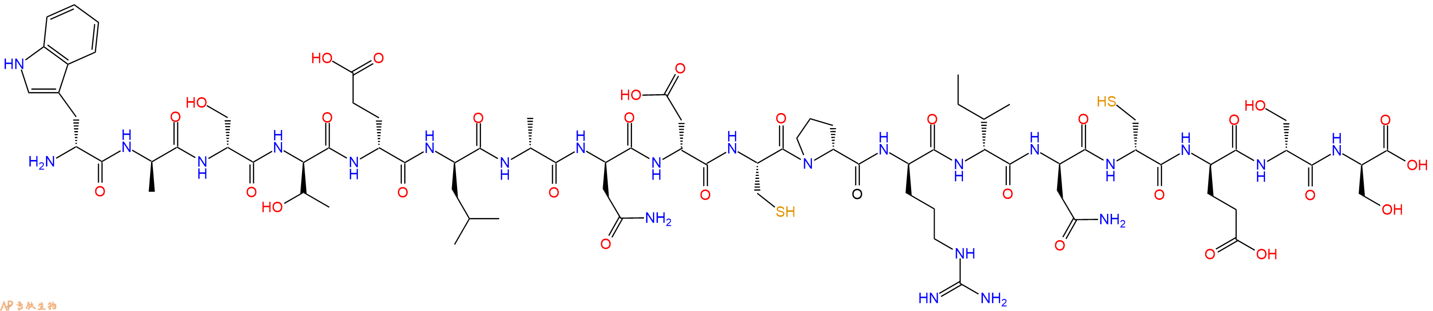 专肽生物产品H2N-DTrp-DAla-DSer-DThr-DGlu-DLeu-DAla-DAsn-DAsp-Cys-DPro-DArg-DIle-DAsn-DCys-DGlu-DSer-DSer-OH