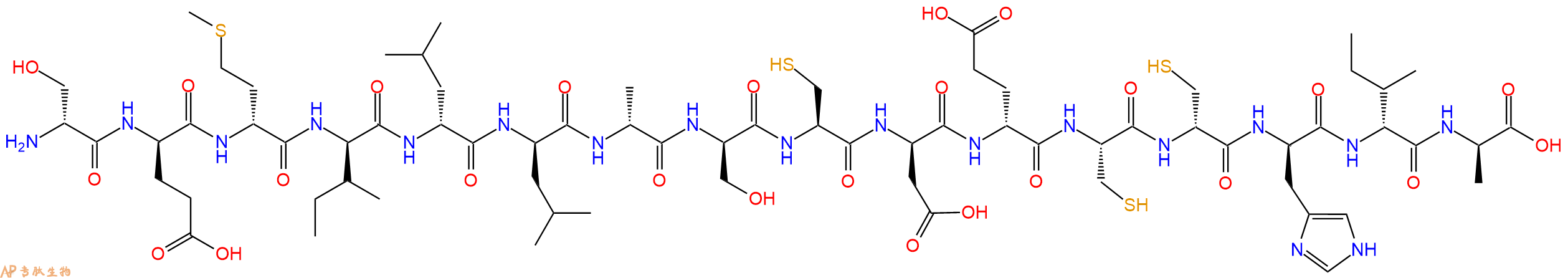 专肽生物产品H2N-DSer-DGlu-DMet-DIle-DLeu-DLeu-DAla-DSer-Cys-DAsp-DGlu-Cys-DCys-DHis-DIle-DAla-OH