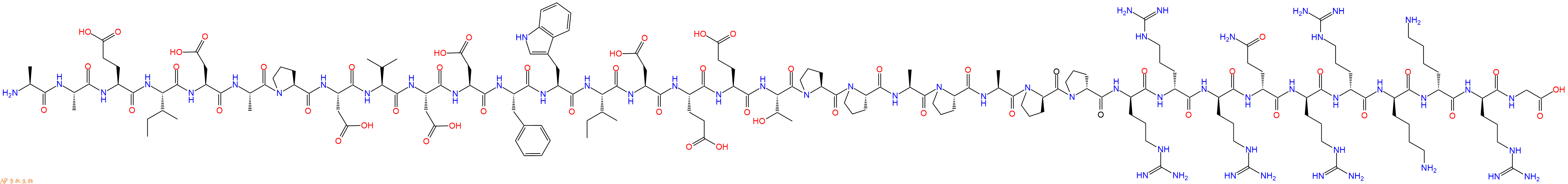 专肽生物产品H2N-Ala-Ala-Glu-Ile-Asp-Ala-Pro-Asp-Val-Asp-Asp-Phe-Trp-Ile-Asp-Glu-Glu-Thr-Pro-Pro-Ala-Pro-Ala-DPro-DPro-DArg-DArg-DArg-DGln-DArg-DArg-DLys-DLys-DArg-Gly-OH