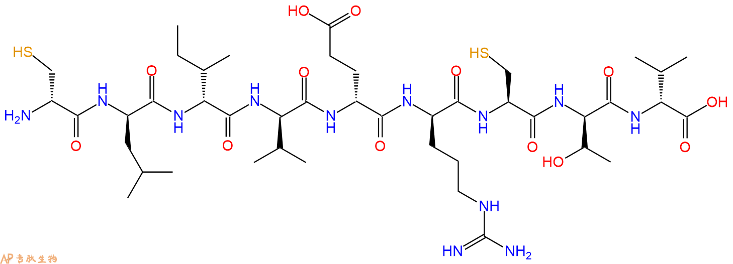 专肽生物产品H2N-DCys-DLeu-DIle-DVal-DGlu-DArg-Cys-DThr-DVal-OH