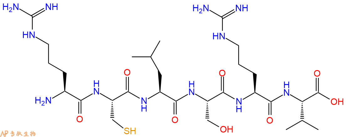 专肽生物产品H2N-Arg-Cys-Leu-Ser-Arg-Val-OH