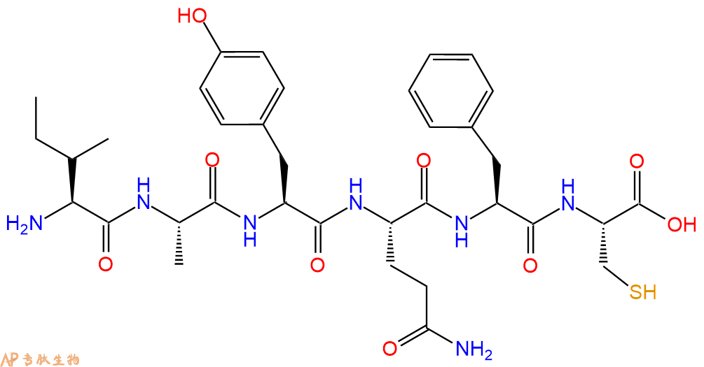 专肽生物产品H2N-Ile-Ala-Tyr-Gln-Phe-Cys-OH