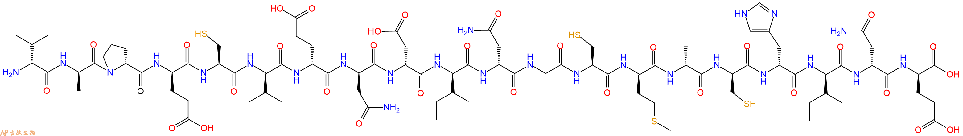 专肽生物产品H2N-DVal-DAla-DPro-DGlu-Cys-DVal-DGlu-DAsn-DAsp-DIle-DAsn-Gly-Cys-DMet-DAla-DCys-DHis-DIle-DAsn-DGlu-OH