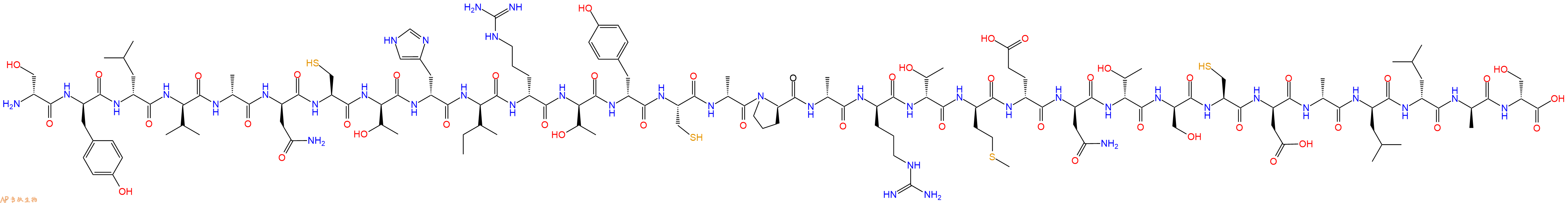 专肽生物产品H2N-DSer-DTyr-DLeu-DVal-DAla-DAsn-Cys-DThr-DHis-DIle-DArg-DThr-DTyr-Cys-DAla-DPro-DAla-DArg-DThr-DMet-DGlu-DAsn-DThr-DSer-Cys-DAsp-DAla-DLeu-DLeu-DAla-DSer-OH