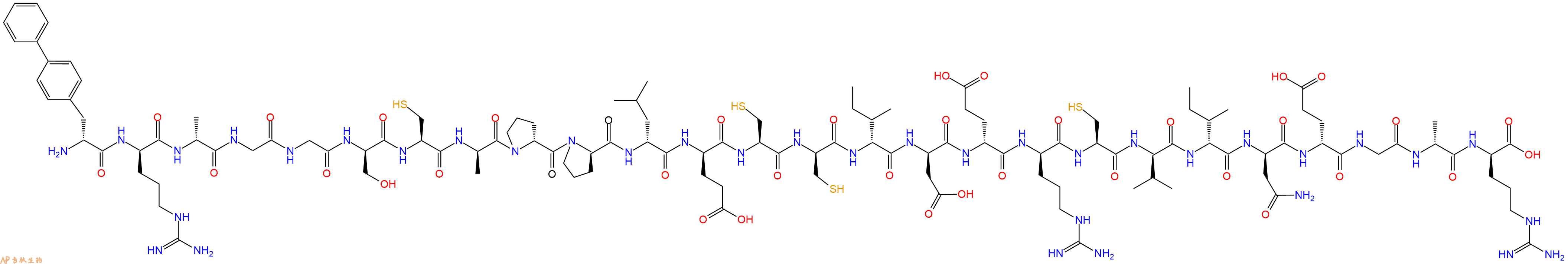 专肽生物产品H2N-DBip-DArg-DAla-Gly-Gly-DSer-Cys-DAla-DPro-DPro-DLeu-DGlu-Cys-DCys-DIle-DAsp-DGlu-DArg-Cys-DVal-DIle-DAsn-DGlu-Gly-DAla-DArg-OH