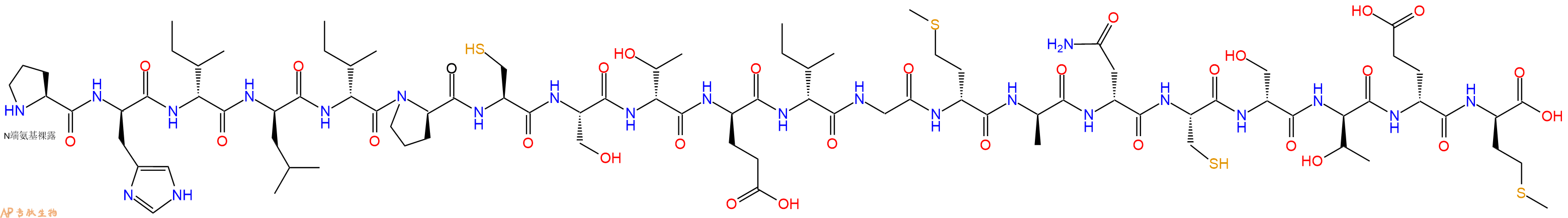 专肽生物产品H2N-Pro-DHis-DIle-DLeu-DIle-DPro-Cys-Ser-DThr-DGlu-DIle-Gly-DMet-DAla-DAsn-Cys-DSer-DThr-DGlu-DMet-OH