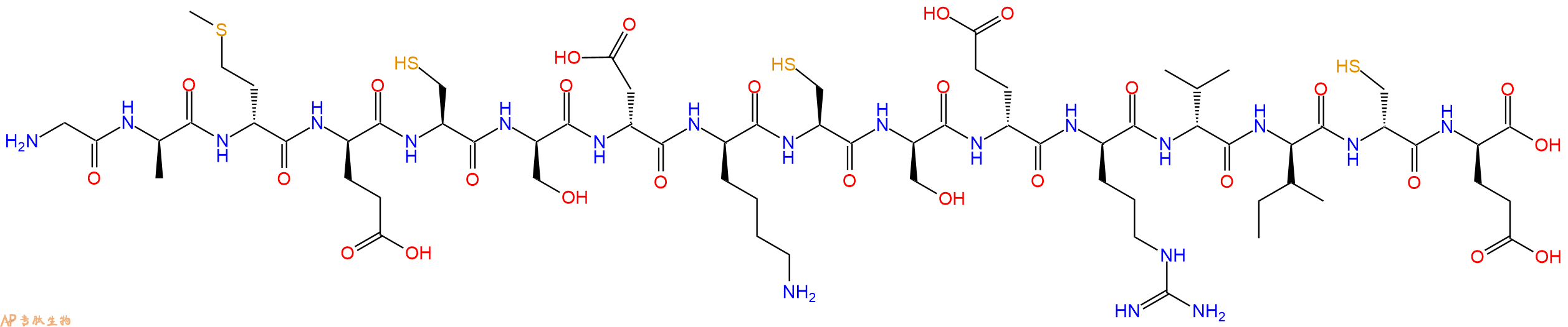专肽生物产品H2N-Gly-DAla-DMet-DGlu-Cys-DSer-DAsp-DLys-Cys-DSer-DGlu-DArg-DVal-DIle-DCys-DGlu-OH