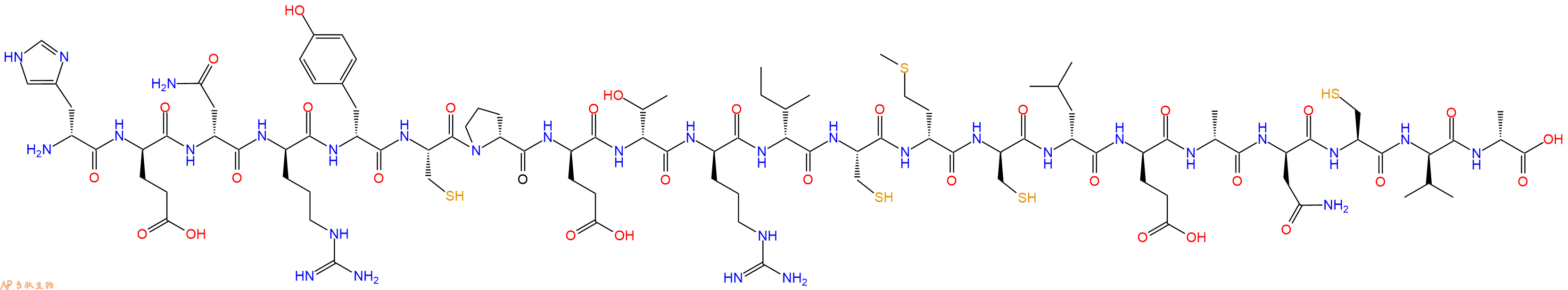 专肽生物产品H2N-DHis-DGlu-DAsn-DArg-DTyr-Cys-DPro-DGlu-DThr-DArg-DIle-Cys-DMet-DCys-DLeu-DGlu-DAla-DAsn-Cys-DVal-DAla-OH