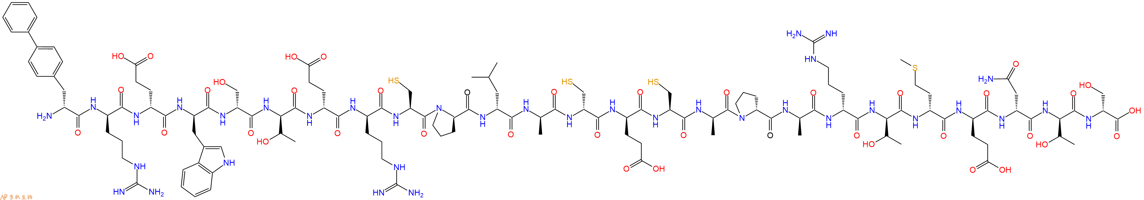 专肽生物产品H2N-DBip-DArg-DGlu-DTrp-DSer-DThr-DGlu-DArg-Cys-DPro-DLeu-DAla-DCys-DGlu-Cys-DAla-DPro-DAla-DArg-DThr-DMet-DGlu-DAsn-DThr-DSer-OH
