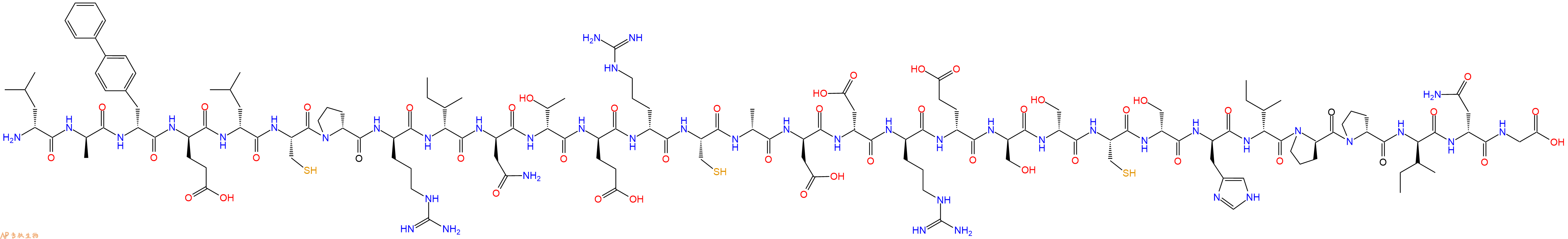 专肽生物产品H2N-DLeu-DAla-DBip-DGlu-DLeu-Cys-DPro-DArg-DIle-DAsn-DThr-DGlu-DArg-Cys-DAla-DAsp-DAsp-DArg-DGlu-DSer-DSer-Cys-DSer-DHis-DIle-DPro-DPro-DIle-DAsn-Gly-OH