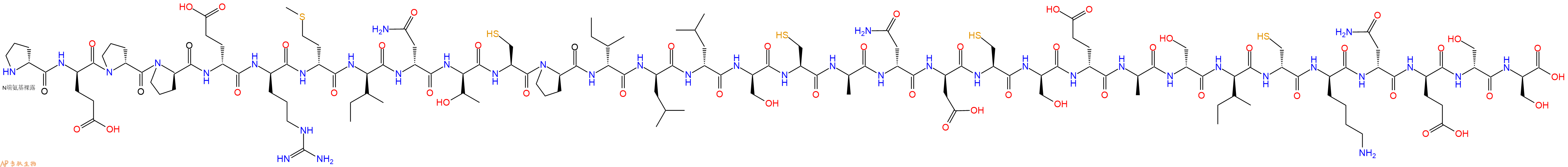 专肽生物产品H2N-DPro-DGlu-DPro-DPro-DGlu-DArg-DMet-DIle-DAsn-DThr-Cys-DPro-DIle-DLeu-DLeu-DSer-Cys-DAla-DAsn-DAsp-Cys-DSer-DGlu-DAla-DSer-DIle-DCys-DLys-DAsn-DGlu-DSer-DSer-OH