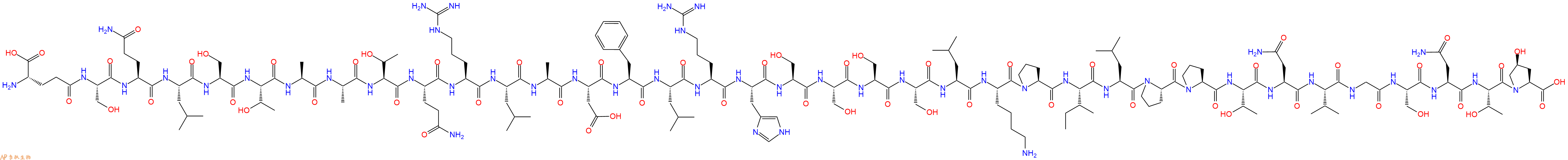 专肽生物产品H2N-γGlu-Ser-Gln-Leu-Ser-Thr-Ala-Ala-Thr-Gln-Arg-Leu-Ala-Asp-Phe-Leu-Arg-His-Ser-Ser-Ser-Ser-Leu-Lys-Pro-Ile-Leu-Pro-Pro-Thr-Asn-Val-Gly-Ser-Asn-Thr-Hyp-OH