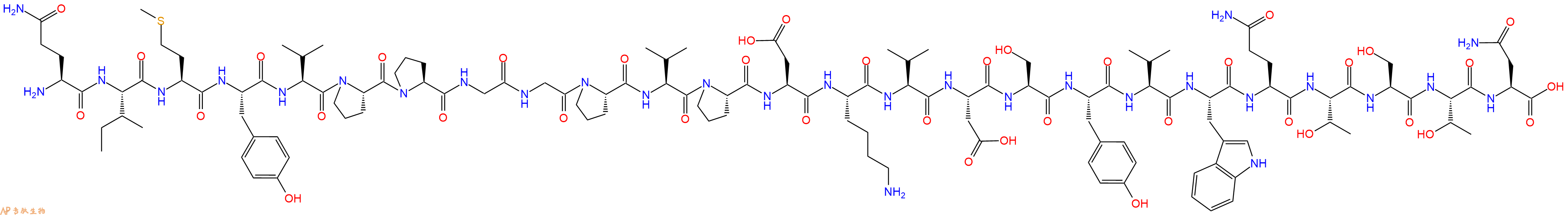 专肽生物产品H2N-Gln-Ile-Met-Tyr-Val-Pro-Pro-Gly-Gly-Pro-Val-Pro-Asp-Lys-Val-Asp-Ser-Tyr-Val-Trp-Gln-Thr-Ser-Thr-Asn-OH